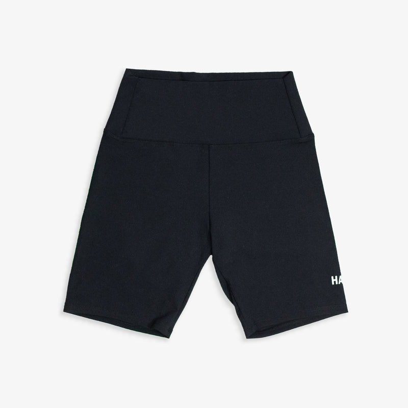 Biker Shorts V1 - Black (White Logo)