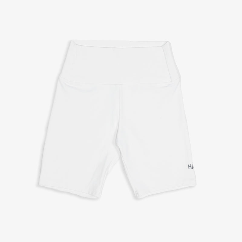 Biker Shorts - White (Slate Logo)