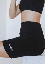 Biker Shorts V1 - Black (White Logo)