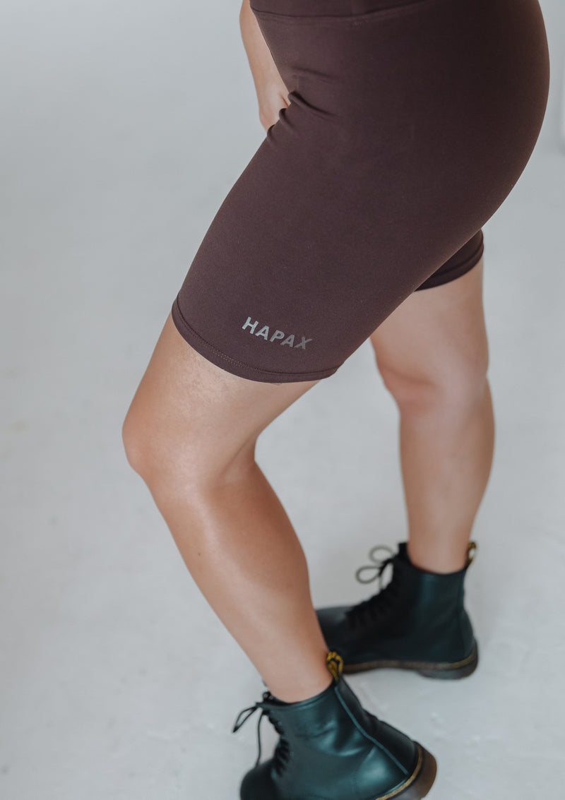 Biker Shorts V1 - Brown (Brown Logo)