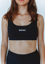 Sports Bra - Black (White Logo)