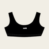 Sports Bra - Black (White Logo)