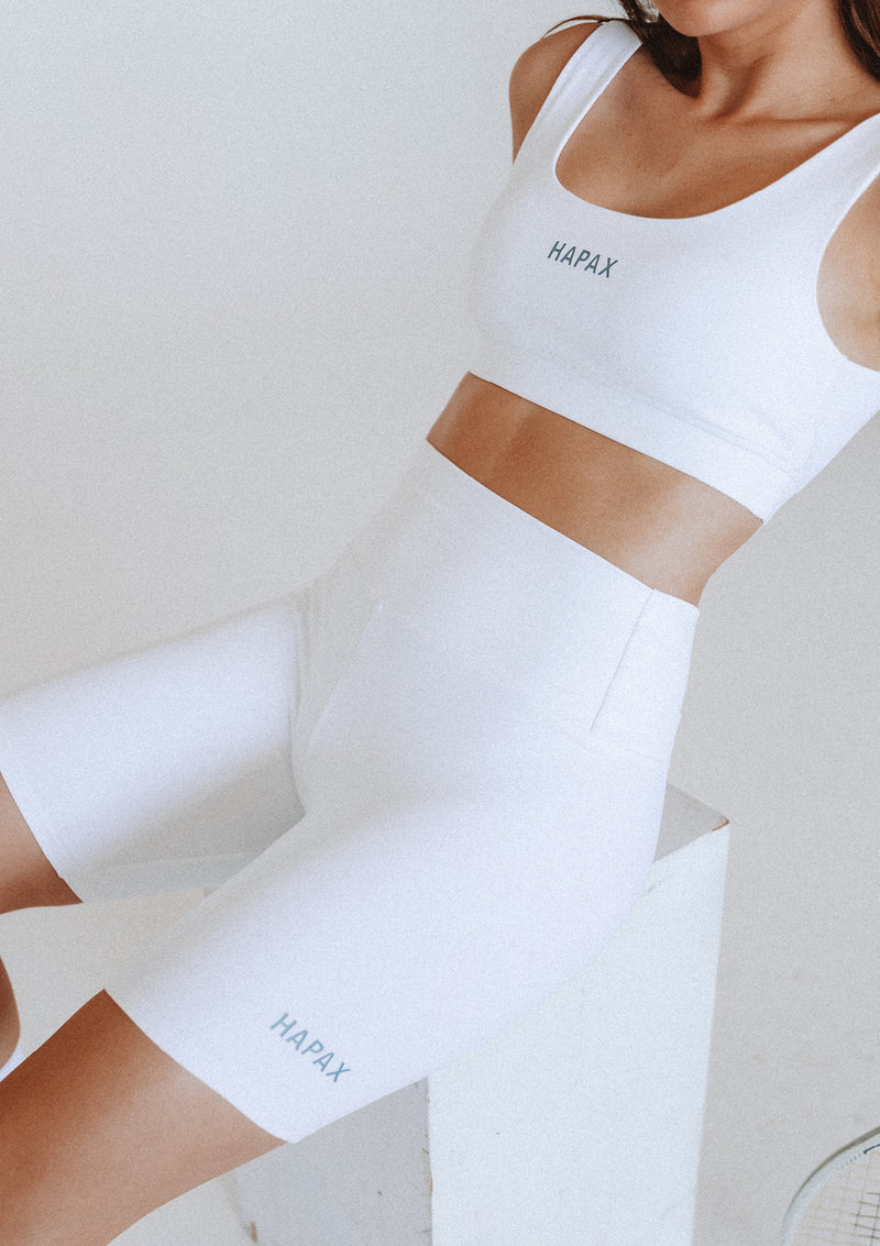 Sports Bra - White (Slate Logo)