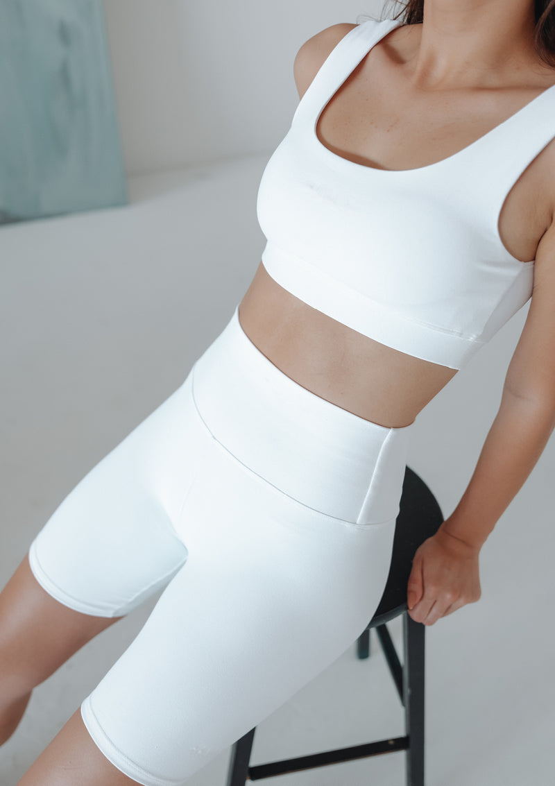 Sports Bra - White (White Logo)